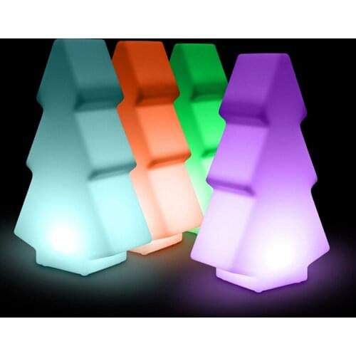 LED Christmas Light Up Tree Xmas Decoration PE Polyetylene Material Multi-colored Changeable Rechargeable Battery Powered Lights