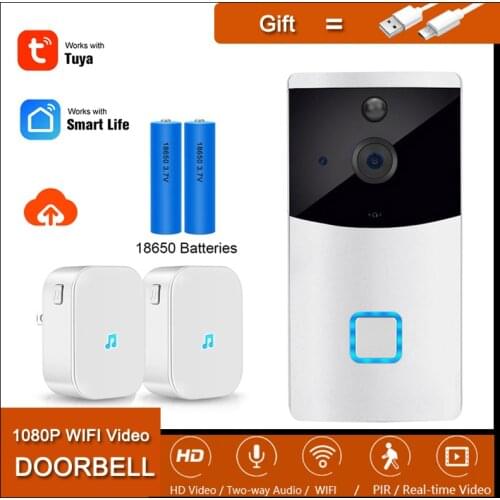 Tuya Smartlife 2MP WiFi Video Doorbell Camera Visual Intercom With PIR Motion Detect IR Night Vision 1080P Doorbell Security Cam