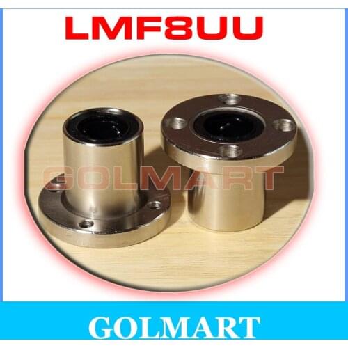 2pcs LMF8UU 8x15x24mm Linear Bush Bushing round flange linear bearings for 8mm hardened round shaf rod rail