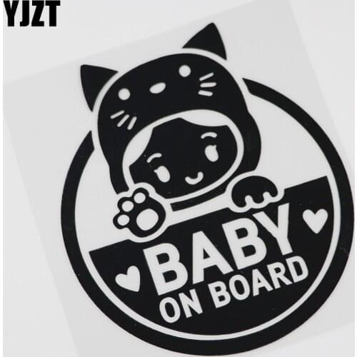 YJZT 12.7CM*14.6CM New Baby On Board For Car Windows Baby Girl Vinyl Car Sticker 13C-0058