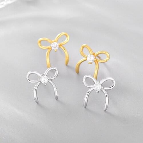 Hot Brand Pure S925 Sterling Silver Earrings Gold Color Flowers Full Diamond Stud Earrings White Gold Two Wear Design Fine