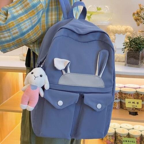 2021 Womens Backpack Junior High School Student Backpack Casual Female Canvas School Bag Ladies Large Capacity Travel Backpacks