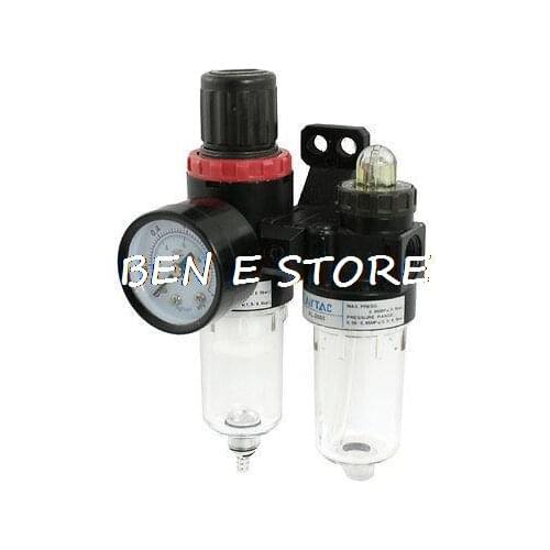 1/4" PT Pneumatic Air Source Treatment Pressure Gauge Combination Uovpx