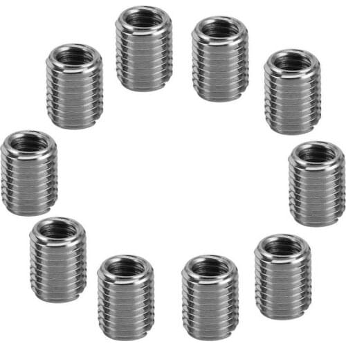 10Pcs Repair Nut Female Thread M6 x 1 Male Thread M8 x 1 Thread Extension Tool Stainless Steel Threaded Sleeve Components