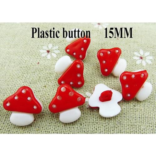 50PCS 15MM Mushroom shape red Dyed Plastic buttons coat boots sewing clothes accessories P-046-4