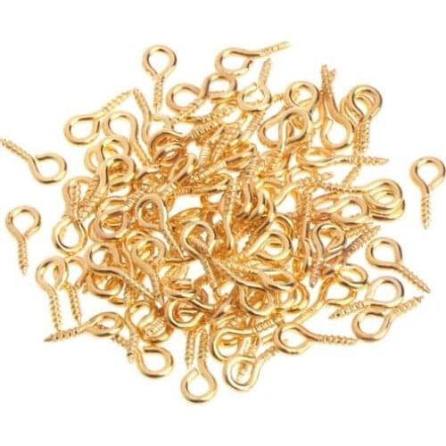 100 Pcs Jewelry Screw Claw Golden Silver Accessories DIY Mini Eye Pins Bolt Bail