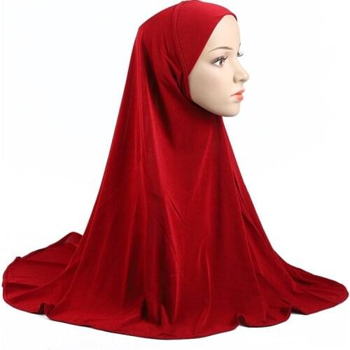 20pcs Clearance sale Solid Color 70*70cm Arabic Hat Muslim One Piece Long Hijab Wholesale