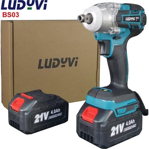 21V Cordless Impact Wrench 4000mah Lithium Battery Rechargeable Electric Wrench 520N.m Brushless Wrench