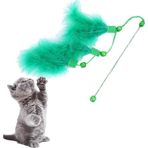 28cm Cat Feather Wand Creative Interactive Kitten Wand Toy Cat Teaser Cat Wand