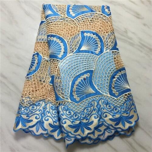 5yards African Lace Fabrics High Quality Fashion Women Mesh Embroidery Guipure Lace Nigerian Cord Lace Fabrics For Wedding RF4-7