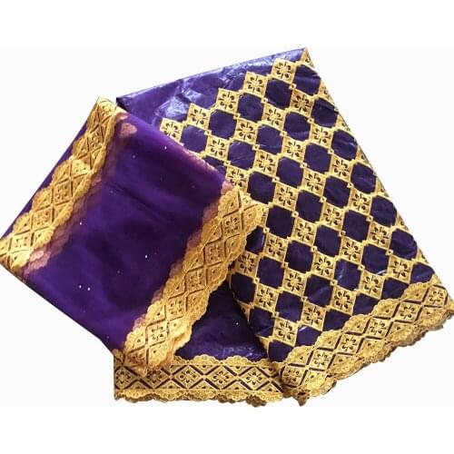 Bazin Riche Tissues African Cotton Fabric High Quality Embroidery African Guinea Brocade Nigerian Wedding Party 5+2 yards/lot