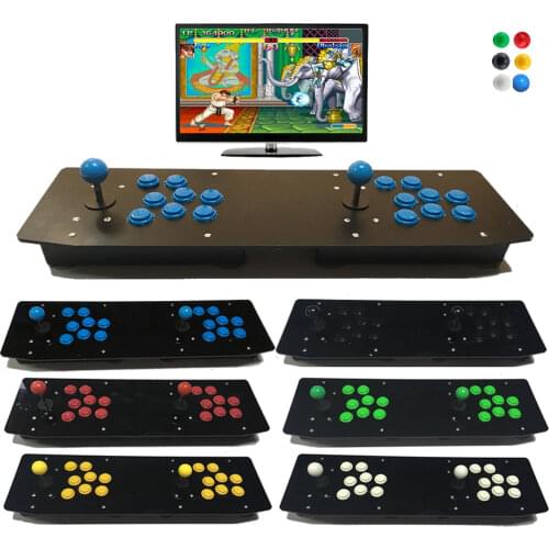 Fully Customized Acrylic 2 Players Double Arcade Joystick USB Wired Controller For PC Computer