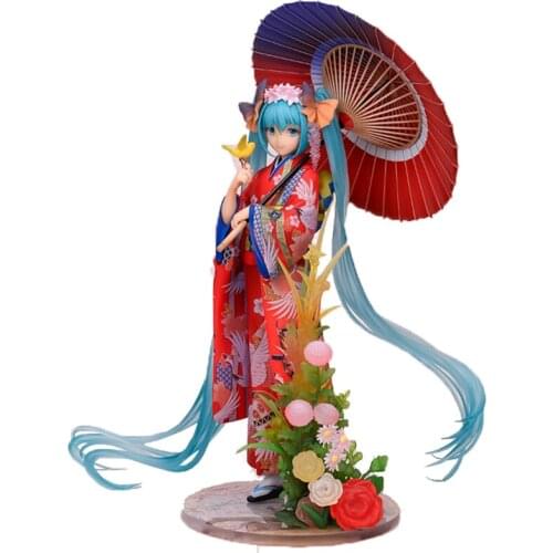 Anime Model Hatsune Miku Kimono Hatsune Action Figure PVC Doll Decoration Toy Gift Exquisite Boxed