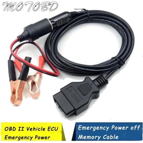 Auto Car OBD II Vehicle ECU Emergency 12V Power Supply Cable Memory Saver with Alligator Clip EC5 Converter for Vehicle Car