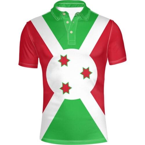 BURUNDI male youth free custom made name number bdi country Polo shirt nation flag bi french burundian print photo clothing
