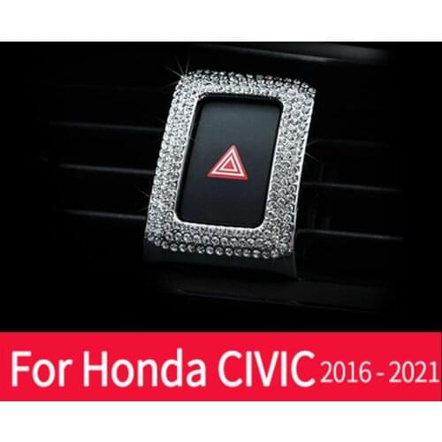 Civic 10 Generation Codified Central Control Air Outlet Double Flash Emergency Warning Light Decorative Sticker