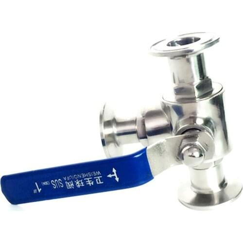 Fit 25mm 1" Pipe OD x 1.5" Tri Clamp Sanitary L-Port Ball Valve SUS 316L Stainless Beer Brewing Home Factory