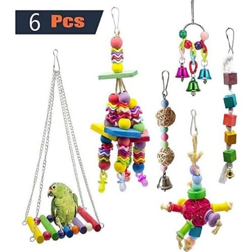 LHXMAS PET TOYS 6Set Parrot toys exclusive supply Small pet supplies