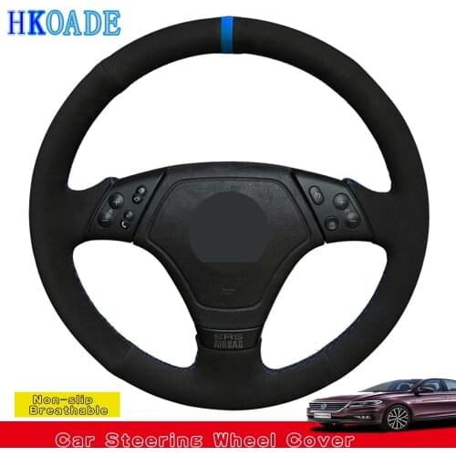 DIY Hand-stitched Black Soft Suede Leather Car Steering Wheel Cover For BMW E36 1996-2000 E46 1998-2000 Z3 E36/7 1995-1999