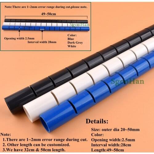 1PC 20~50mm Aquarium Fish Tank Drip Water Tube PVC Rain Pipe Filter Accessories Watering Drain Deluge Acrylic Pipe 50cm Long
