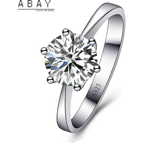 S925 Silver Six Claw Rhinestone Couple Rings New Hot Selling Fashion Temperament Design Elegant Simple Advanced Sense Ring Trend