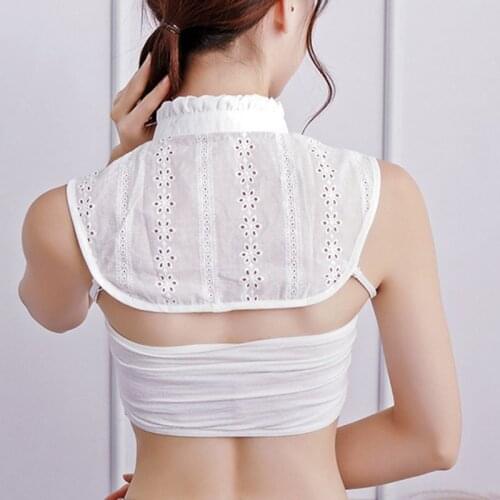 New Women Lace Collar Pure Color Detachable Lapel Choker Necklace Shirt Fake False Collar Blouse Sweatshirt Vest Accessories