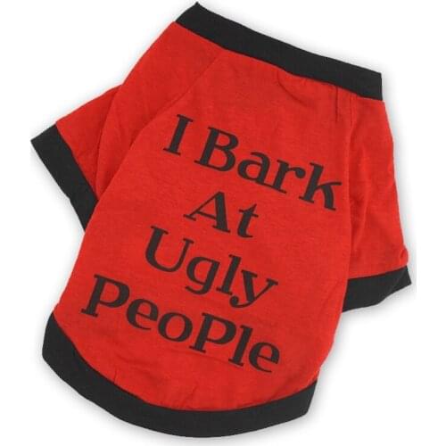 Summer Dog Clothes Pet Vest Shirt Bark At Ugly People For Small Dogs Puppy Clothing Letters Pet Summer clothe S-XXL adidog