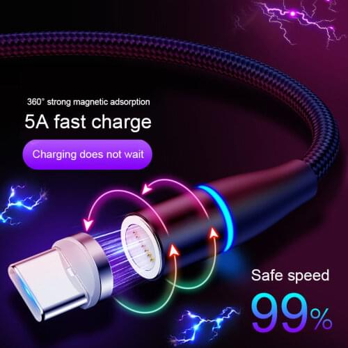5A Magnetic USB Cable Supercharge USB Type C Cable for Huawei Mate 30 Pro P20 Quick Charging Fast Charger Data Cable USB C Cord