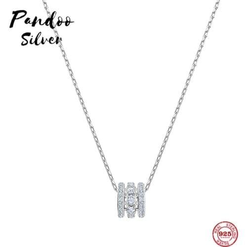 PANDOO Fashion Charm Sterling Silver Original 1:1 Copy, Modern Style Fresh And Elegant Wild Necklace Female Luxury Jewelry Gifts