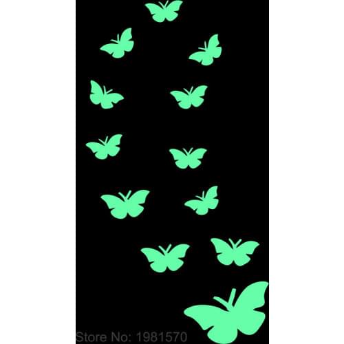 Luminous Butterfly Stickers Living Room DIY Decoration Decals Home Decor Glow in the Dark Wall Sticker Kid Bedroom DIY Wallpaper