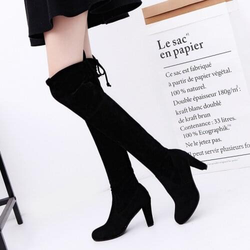 Spring and Autumn New European and American Over the Knee Boots High Heel Ladies Boots Large Size Trend All-match Shoes
