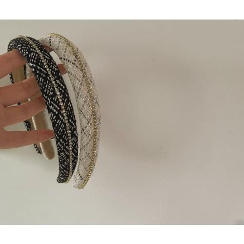 French Design Checkered Fabric Diamond Headband 2021 new Autumn and Winter Headband hairpin Hair Accessories