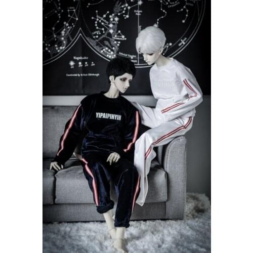 BJD doll clothes are suitable for 1/3 1/4 size MSD Uncle fashion casual golden fleece sport set 2 color into doll accessories