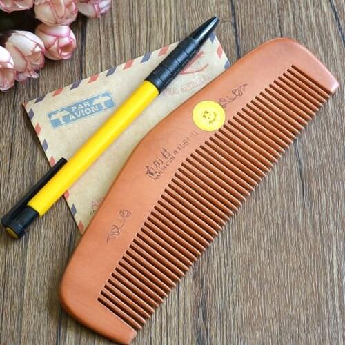 Party Gifts Favors Wooden Beauty Tools Hairbrush Accessories DH7-11 Natural Peach Wood Comb Close teeth Head Massage Hair Care