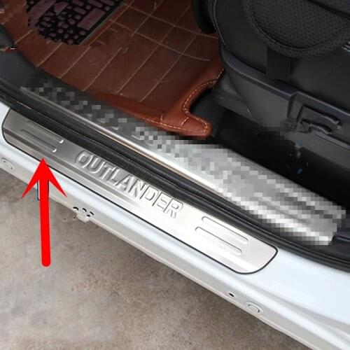 Stainless steel door sill strip for 2009-17 MITSUBISHI OUTLANDER Threshold trim car styling welcome pedal Scuff plate cover film