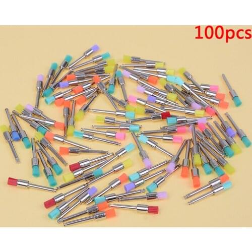 Dropship 100Pcs/lot Dental Lab Materials Colorful Nylon Latch Small Flat Polishing Polisher Prophy Brushes Dentist Product Tool