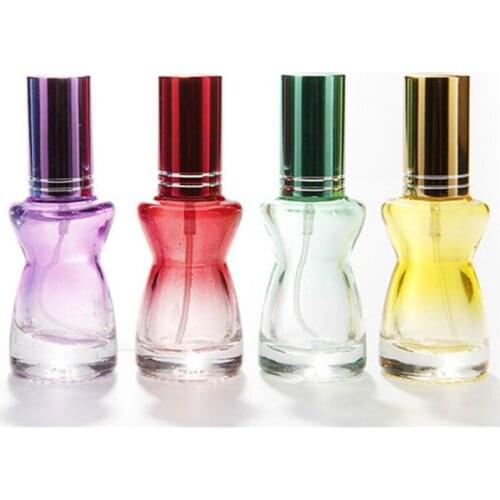 10ml Spray Atomizer Aroma Vial For Travel Hourglass Glass Empty Vials Fashion Refillable Storage Bottle Random Color 25pcs/lot