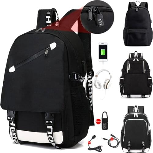 Dj backpack Canvas Backpack USB Charger Student Backpack