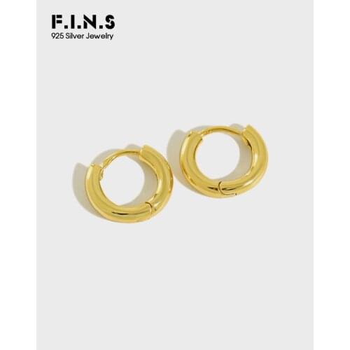 F.I.N.S Korean S925 Sterling Silver Earrings INS Style Minimalist Small Round Hoop Earrings Geometry Female Earrings Silver