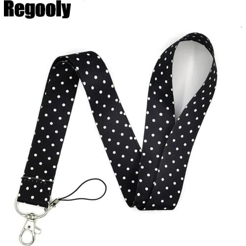 10pcs Wave point Lanyard for Keys Phone Cool Neck Strap Lanyard for Camera Whistle ID Badge Cute webbings ribbons Gifts