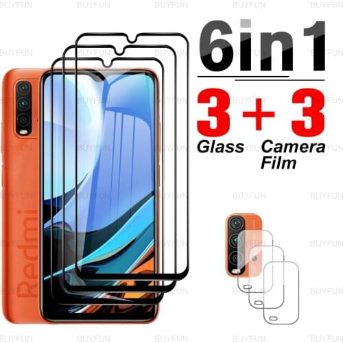 Black edge glass For Xaiomi Redmi 9T 6in1 full cover tempered glass for redmi redme 9 9t 9c nfc 9a lens film on redmi 9t 6.53