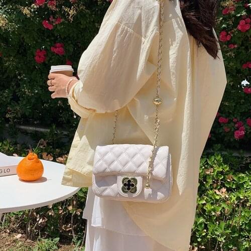 Soft Metal Chain Pu Leather Armpit Retro Shoulder diamond Square Bag Top Quality Luxury Crossbody Bag for Woman 2021