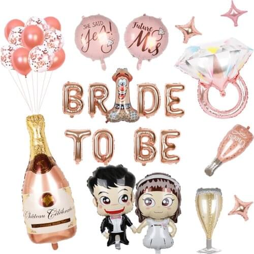 Wedding Decorations Rose Gold Bride To Be Letter Foil Ballon Bride To Be Diamond ring Bridal Shower Bachelorette Party Supplies