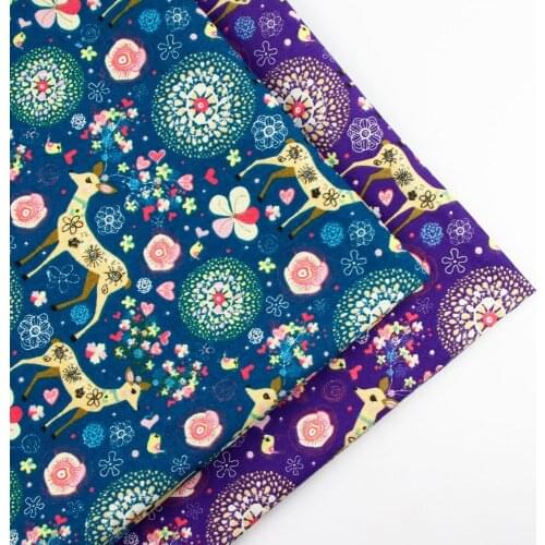 50cmx150cm Europe Deer print Fabric linen cotton fabric cloth DIY table cloth collection plain curtain material 2 colours