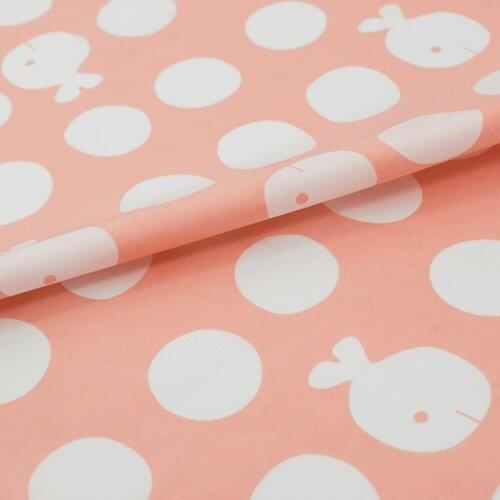 White Whale Pink Print Pure Cotton Fabric For Dress Tissus Coton Imprimé Sewing Telas Algodon Estampadas Ткань Au Mètre Tissu