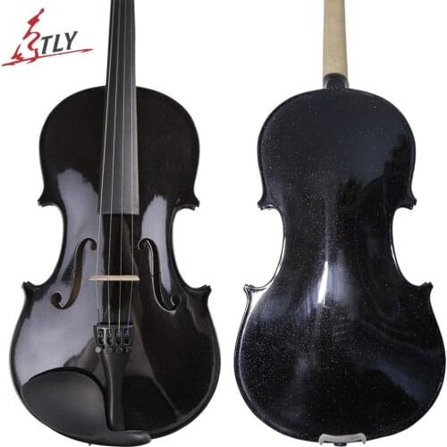 TONGLING Oil Varnish Beginner Black Violin Maple Wood Student Fiddle Violino w/ Bow Shoulder Rest Case