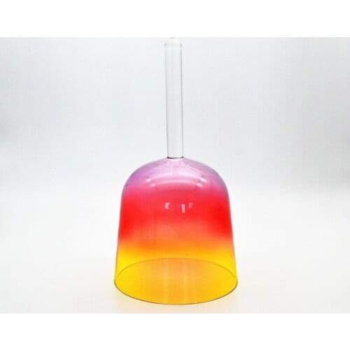 HF 4" Inches Yoga Pure Your Heart Rainbow Color Crystal Singing Bowl With Handle