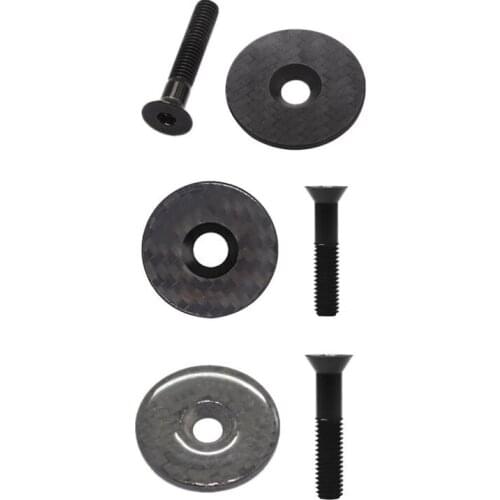 Bicycle Carbon Headset Cap Cover Ultralight Carbon Fiber Mountain Road Bike Fork Stem Top Caps With Titanium Alloy Screw