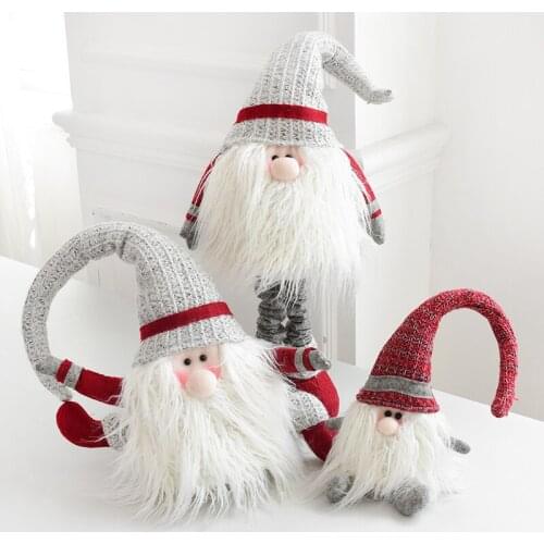 Retractable Santa Claus doll ornaments Cute elf doll scene decoration Christmas decorations