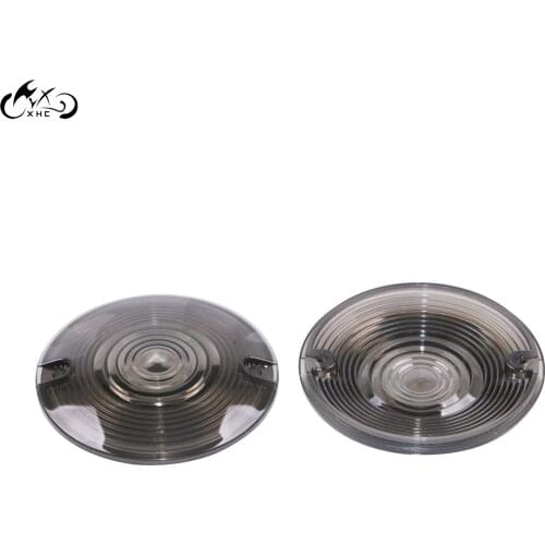 1Pair Motorcycle Smoke Cover Flat Style Turn Signal Lens For Harley Touring FLHT FLHTC FLHR Tour Glide Heritage Softail FLSTC